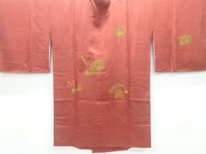 破れ色紙に花唐草模様刺繍ロング絵羽道行コート